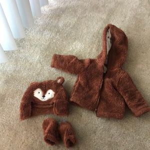 Baby coat hat and mittens